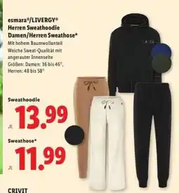 Lidl esMara /LIVERGY Herren Sweathoodie Damen/Herren Sweathose Angebot