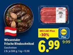 Lidl WIESENTALER Frische Rindsschnitzel Angebot