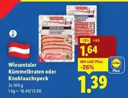 Lidl WIESENTALER Kümmelbraten oder Knoblauchspeck Angebot