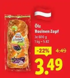 Lidl Ölz Rosinen-Zopf Angebot