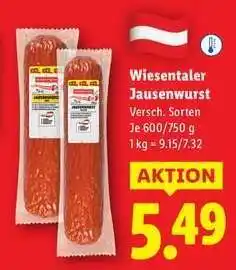Lidl WIESENTALER Jausenwurst Angebot