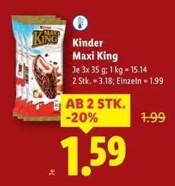 Lidl Kinder Maxi King Angebot