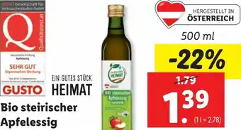 Lidl Bio Steirischer Apfelessig 500ml Angebot