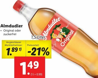 Lidl Almdudler 1,5 Liter Angebot