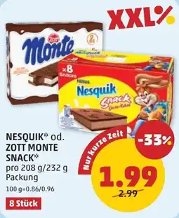 PENNY Nesquik od. zott monte snack Angebot