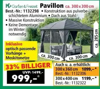 Pavillon ca. 300 x 300 cm