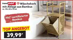 Norma Wäschekorb mit Ablage aus Bambus Angebot