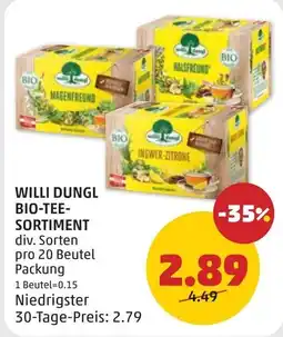 PENNY Willi dungl bio-tee- sortiment Angebot