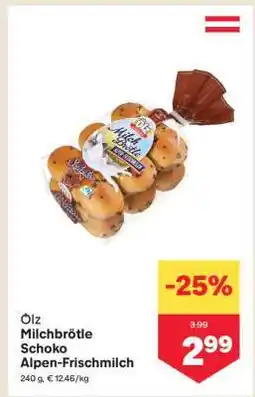 MPreis Ölz Milchbrötle Schoko Alpen-Frischmilch Angebot