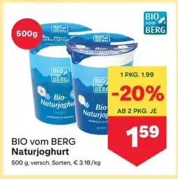MPreis BIO vom BERG Naturjoghurt Angebot