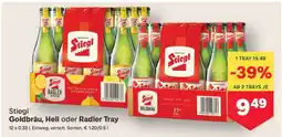 MPreis Stiegl Goldbräu, Hell oder Radler Tray Angebot