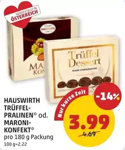 PENNY Hauswirth trüffel- pralinen od. maroni- konfekt Angebot