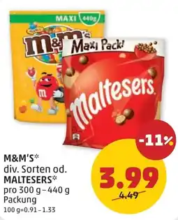 PENNY M&m's div. sorten od. maltesers Angebot