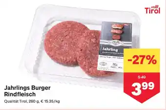 Qualität Tirol Jahrlings Burger Rindfleisch