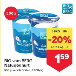 MPreis Bio vom Berg Tiroler Naturjoghurt Angebot