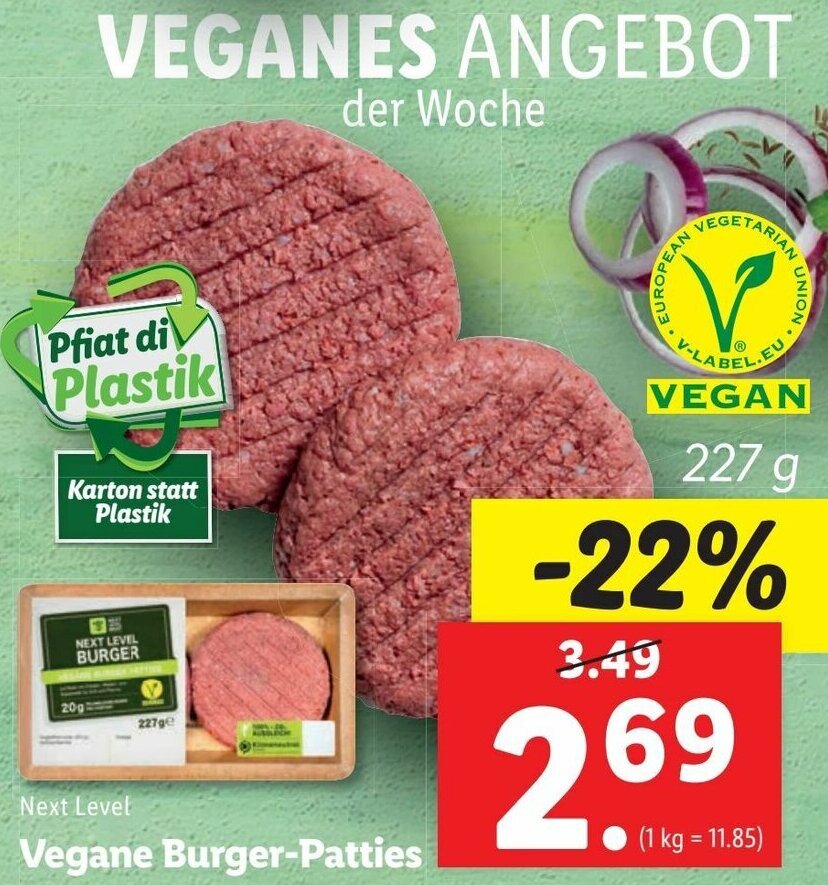 Vegane BurgerPatties 227g Angebot bei Lidl