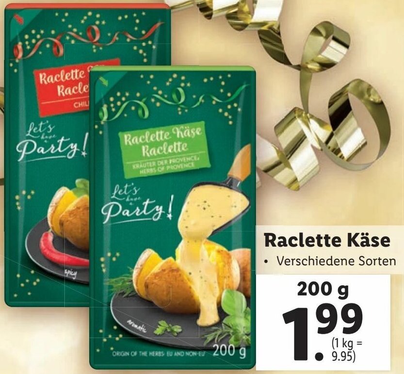 Raclette Käse 200g Angebot bei Lidl