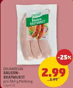 PENNY Delikatessa bauern- bratwurst Angebot