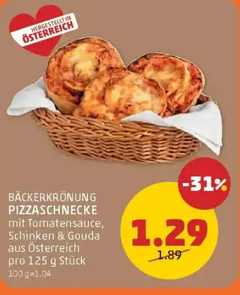 PENNY Bäckerkrönung pizzaschnecke Angebot