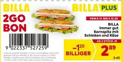 Billa Billa immer gut kornspitz mit schinken und käse Angebot
