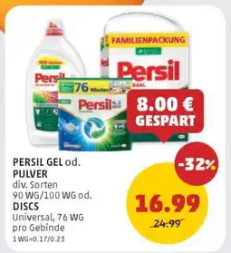 PENNY PERSIL GEL od. PULVER Angebot