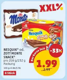 PENNY NESQUIK* od. ZOTT MONTE SNACK Angebot