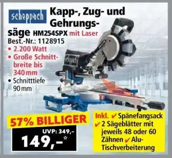 Norma Kapp-, Zug- und Gehrungssäge HM254SPX mit Laser Angebot