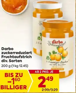 Billa Darbo zuckerreduziert Fruchtaufstrich Angebot