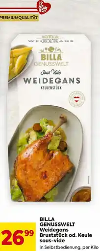 Billa BILLA GENUSSWELT Weidegans Bruststück od. Keule sous-vide Angebot