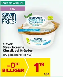 Billa clever Streichcreme Klassik od. Kräuter Angebot
