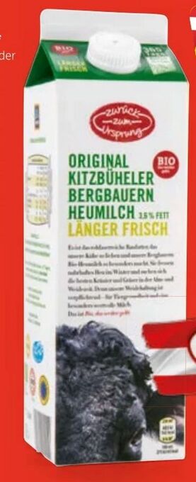Hofer Bio-Bergbauern Vollmilch Angebot