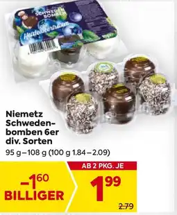 Billa Niemetz Schweden- bomben 6er Angebot