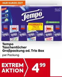Billa Tempo Taschentücher Großpackung od. Trio Box Angebot