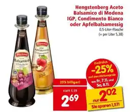 Interspar Hengstenberg Aceto Balsamico di Modena IGP, Condimento Bianco oder Apfelbalsamessig Angebot
