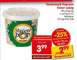 Interspar Steiermark Popcorn Eimer salzig Angebot