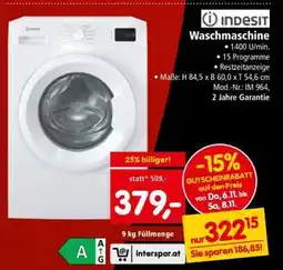 Interspar indesit Waschmaschine Angebot