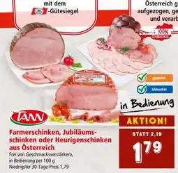 Interspar Farmerschinken, Jubiläumsschinken oder Heurigenschinken aus Österreich Angebot