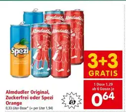 Interspar Almdudler Original, Zuckerfrei oder Spezi Orange Angebot