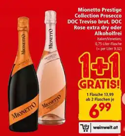Interspar Mionetto Prestige Collection Prosecco DOC Treviso brut, DOC Rosé extra dry oder Alkoholfrei Angebot