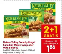 Interspar Nature Valley Crunchy Riegel Canadian Maple Syrup oder Oats & Honey Angebot