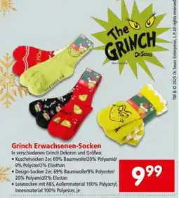 Interspar Grinch Erwachsenen-Socken Angebot