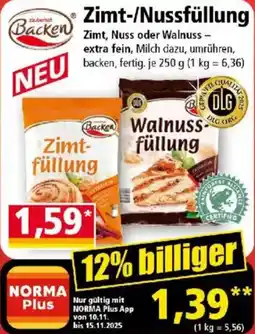 Norma Zimt-/Nussfüllung Angebot
