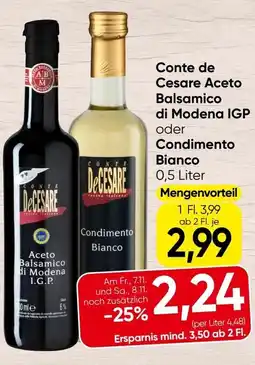 Spar Conte de Cesare Aceto Balsamico di Modena IGP oder Condimento Bianco Angebot