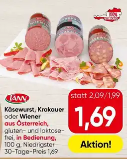 Spar Käsewurst, Krakauer oder Wiener Angebot