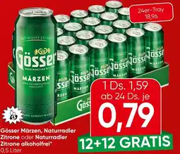 Spar Gösser Märzen, Naturradler oder Naturradler Zitrone alkoholfrei Angebot