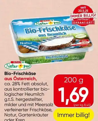 Spar Bio-Frischkäse Angebot