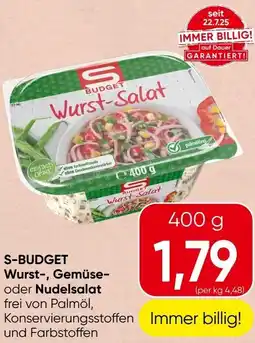 Spar S-BUDGET Wurst-, Gemüse- oder Nudelsalat Angebot