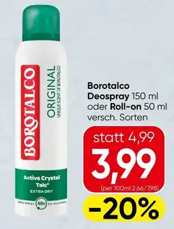 Spar BOROTALCO DEOSPRAY oder Roll-on Angebot