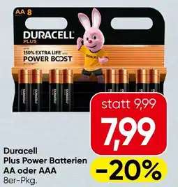 Spar Duracell Plus Power Batterien AA oder AAA Angebot
