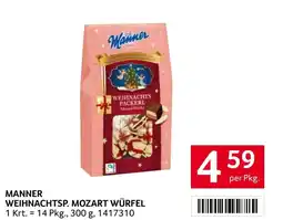Transgourmet Manner weihnachts packerl moxan-würfel Angebot